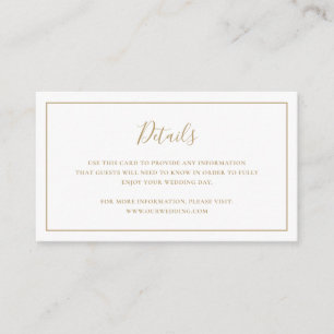 Traditional Gold Elegant Wedding Enclosure Card
