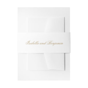 Traditional Gold Formal Elegant Wedding Invitation Belly Band