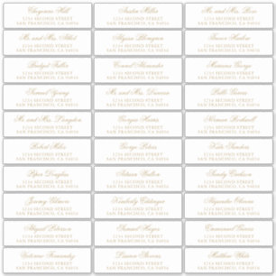 Traditional Gold Formal Elegant Wedding Sticker