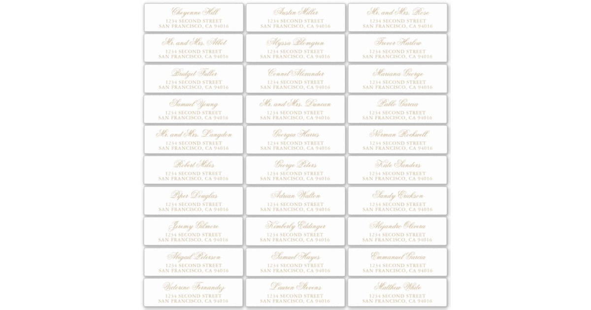 Traditional Gold Formal Elegant Wedding Sticker | Zazzle