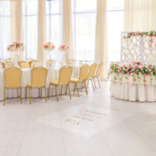 Traditional Gold Monogram Elegant Wedding Floor Decals