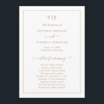 Traditional Gold Monogram Elegant Wedding Program<br><div class="desc">Simple yet elegant gold Wedding Program featuring a minimal and clean layout with your monogram at the top along with a border.  This classic style Wedding Program with a traditional feel is great for a formal wedding.</div>