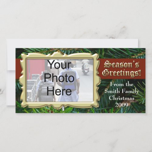 Traditional Gold Seasons Greeting Photo Cards