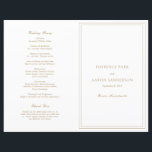 Traditional Gold Timeless Catholic Wedding Program<br><div class="desc">Elegant wedding program with a simple and classic design.</div>