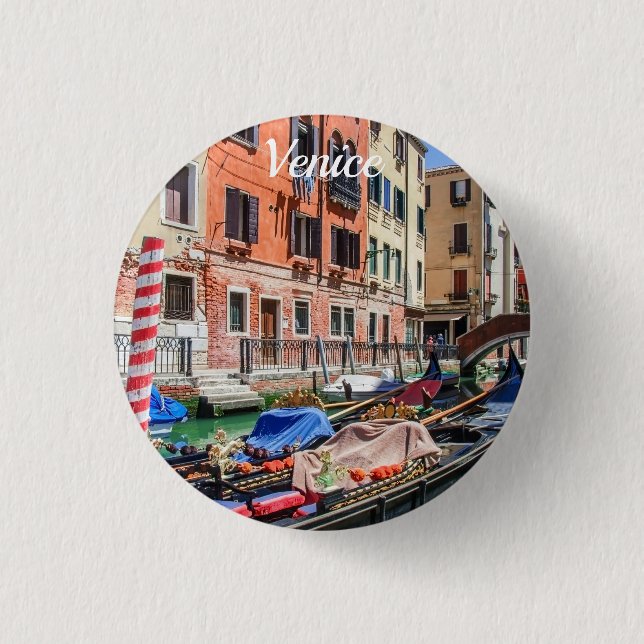 Traditional gondola in Venice Button (Front)