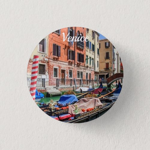 Traditional gondola in Venice Button