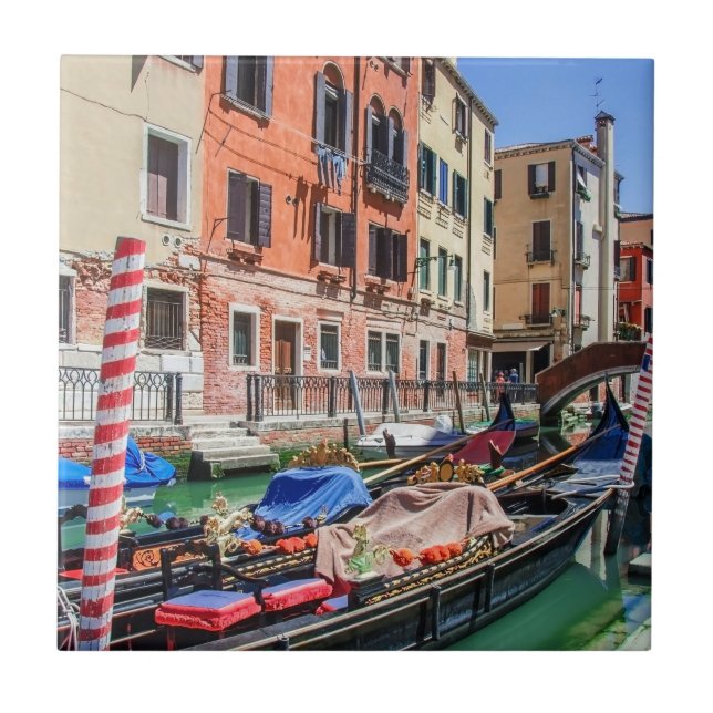 Traditional gondola in Venice Ceramic Tile (Front)