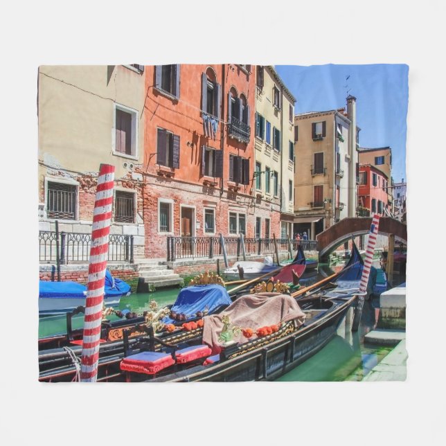 Traditional gondola in Venice Fleece Blanket (Front (Horizontal))