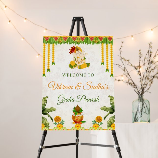 Traditional Graha Pravesh Welcome Board (In Situ (Stand))