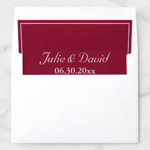 Traditional Gray and Burgundy Wedding Envelope Liner