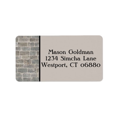 Traditional Gray Brick Address Label