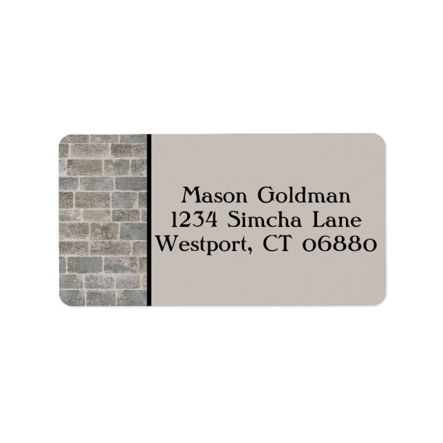 Traditional Gray Brick Address Label (Front)