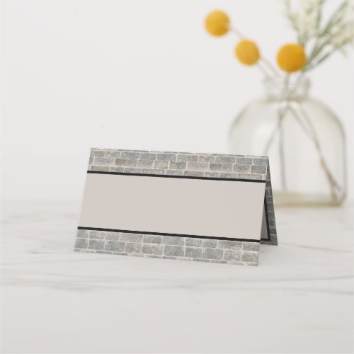 Traditional Gray Brick Place Card