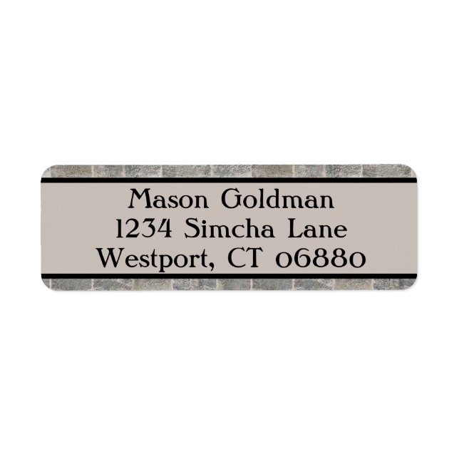 Traditional Gray Brick Return Address Label (Front)