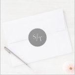 Traditional Gray Elegant Wedding Classic Round Sticker<br><div class="desc">Traditional style wedding sticker featuring a simple yet elegant design with your two initial monogram in a large serif font.</div>