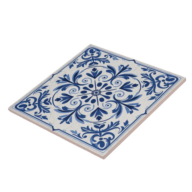 Traditional Greece Traditional Blue Art 6 Ceramic Tile (Side)