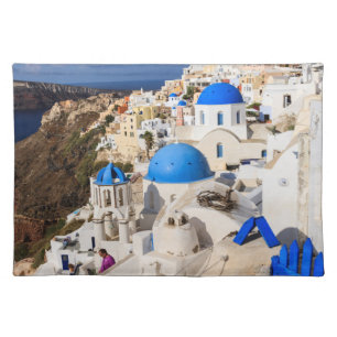 Traditional Greek Houses Cloth Placemat