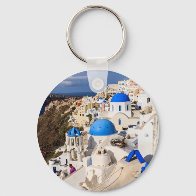 Traditional Greek Houses Keychain (Front)