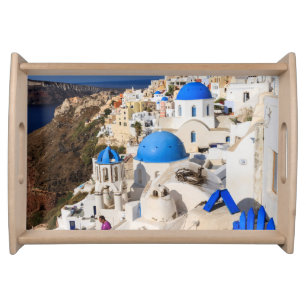 Traditional Greek Houses Serving Tray