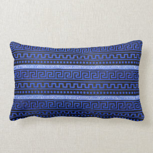 Traditional Greek Meander Pattern Lumbar Pillow