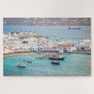 Traditional Greek Village Mykonos Island Greece Jigsaw Puzzle