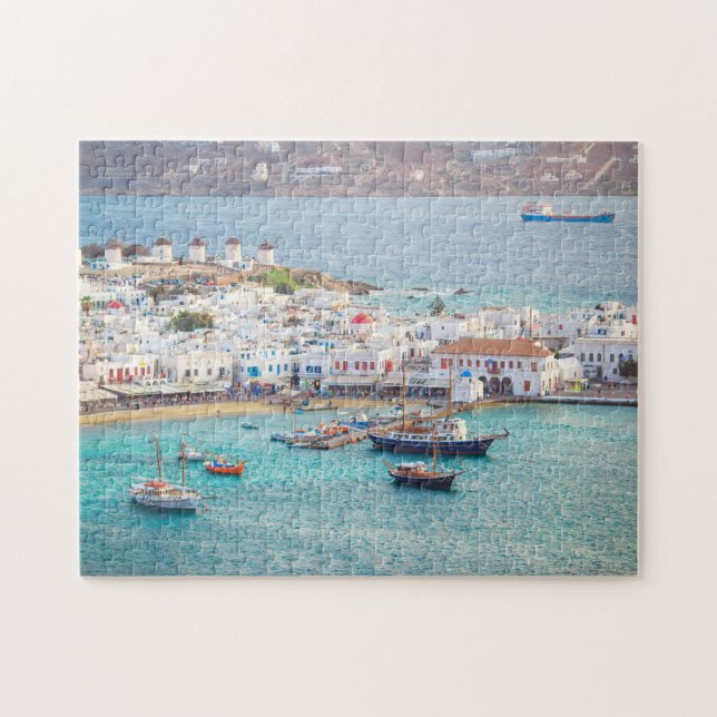 Traditional Greek Village Mykonos Island Greece Jigsaw Puzzle (Horizontal)