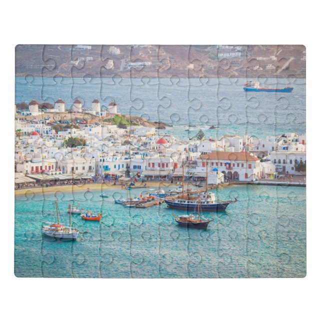 Traditional Greek Village Mykonos Island Greece Jigsaw Puzzle (Puzzle Horizontal)