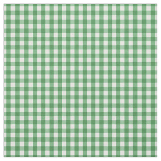 Traditional Green and White Gingham Check Pattern Fabric