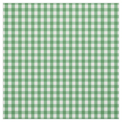 Traditional Green and White Gingham Check Pattern Fabric
