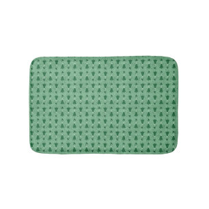 Traditional Green Christmas Trees & Reindeer Bath Mat