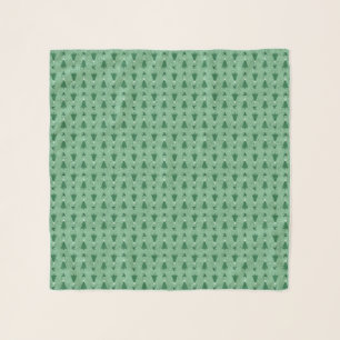 Traditional Green Christmas Trees & Reindeer Scarf