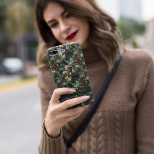 Traditional Green Holly Holiday Case-Mate iPhone 14 Case