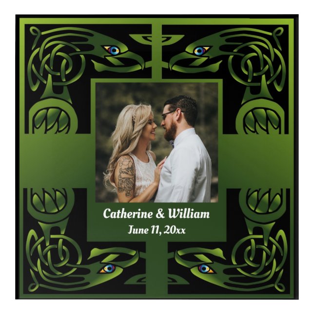 Traditional Green Irish Celtic Design   Acrylic Print (Front)