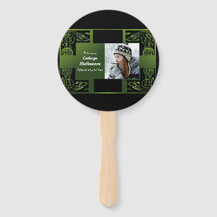 Traditional Green Irish Celtic Design Hand Fan