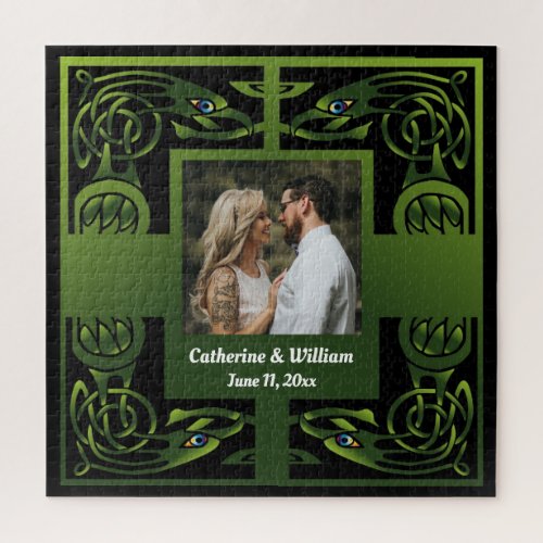 Traditional Green Irish Celtic Design    Jigsaw Puzzle