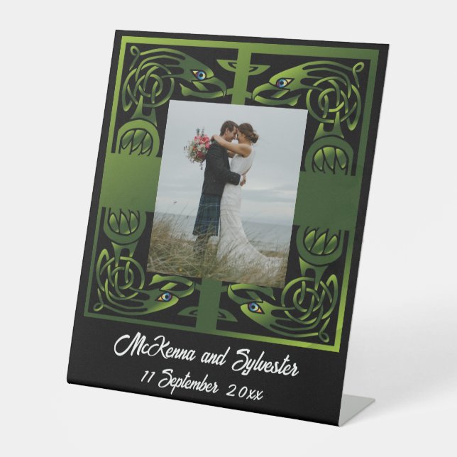 Traditional Green Irish Celtic Design    Pedestal Sign (Front)