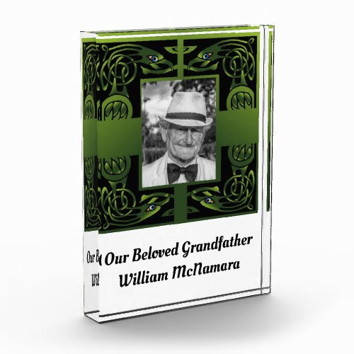 Traditional Green Irish Celtic Grandfather Photo Block