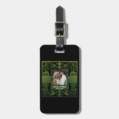 Traditional Green Irish Celtic  Luggage Tag