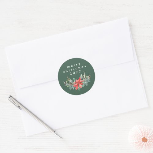 Traditional Green Merry Christmas Envelope Seal