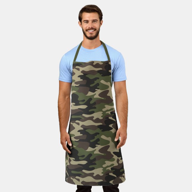 Traditional Green & Tan Camo Pattern Apron (Worn)