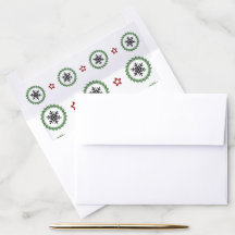 Traditional Green Wreath Snowflake Christmas