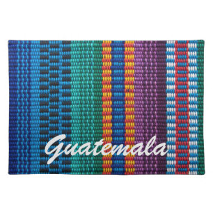 Traditional Guatemala fabric weave custom text Cloth Placemat