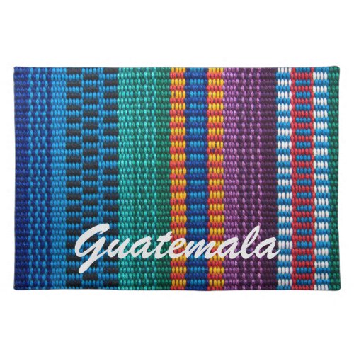 Traditional Guatemala fabric weave custom text Cloth Placemat