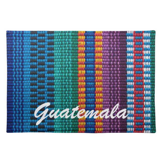 Traditional Guatemala fabric weave custom text Cloth Placemat (Front)