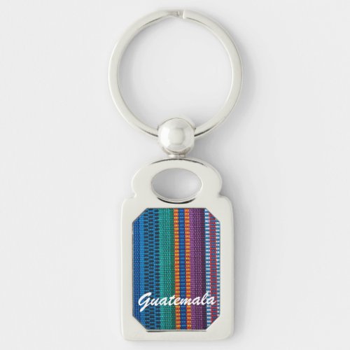 Traditional Guatemala fabric weave custom text Keychain