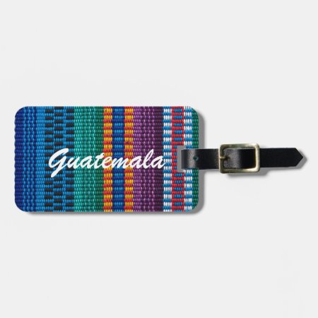 Traditional Guatemala Fabric Weave Custom Text Luggage Tag