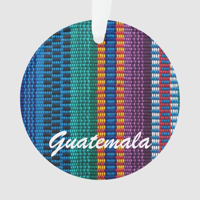 Traditional Guatemala fabric weave custom text Ornament (Front)