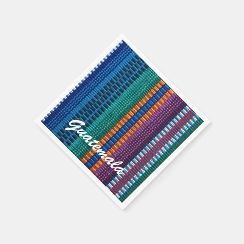 Traditional Guatemala fabric weave custom text Paper Napkins