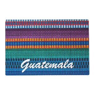 Traditional Guatemala fabric weave custom text Placemat