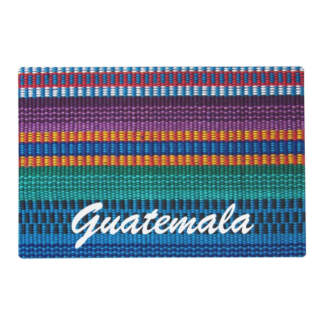 Traditional Guatemala fabric weave custom text Placemat (Front)